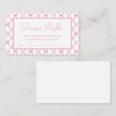 Roze Bow Trellis Baby shower Luier Raffle Kaart Visitekaartje (Voorkant / Achterkant)