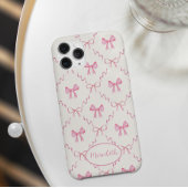 Roze Bow Trellis Coquette Patroon Case-Mate iPhone Case