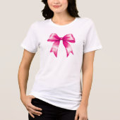 Roze bow Tri-Blend shirt (Voorkant)