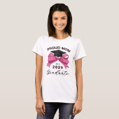 Roze Bow Trots Moeder van Afstuderen T-shirt (Voorkant volledig)