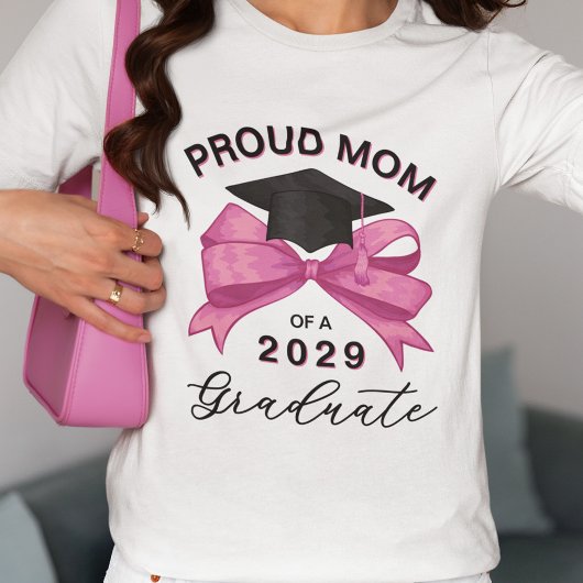 Roze Bow Trots Moeder van Afstuderen T-shirt