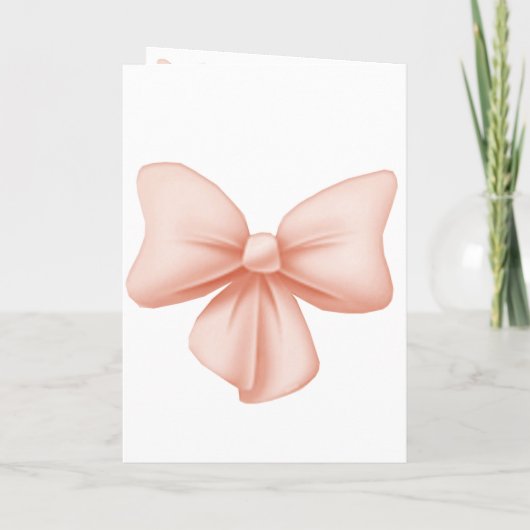 Roze Bow Trouwprogramma Kaart (Achterkant)