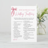 Roze Bow Trouwtradities Vrijgezellenfeest spel Kaart (Staand voorkant)