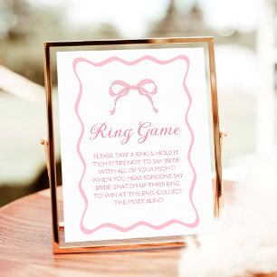 Roze Bow Tying de Knoop Vrijgezellenfeest Ring Gam Poster