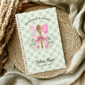 Roze Bow Utensils & Green Gingham Planner Notitieb