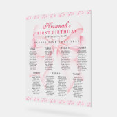 Roze Bow Valentijn Hart Zitting Grafiek Acryl Acryl Bord (Hoek)