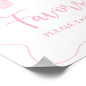 Roze Bow Verjaardagsfeest Voorkeur Teken Poster (Hoek)