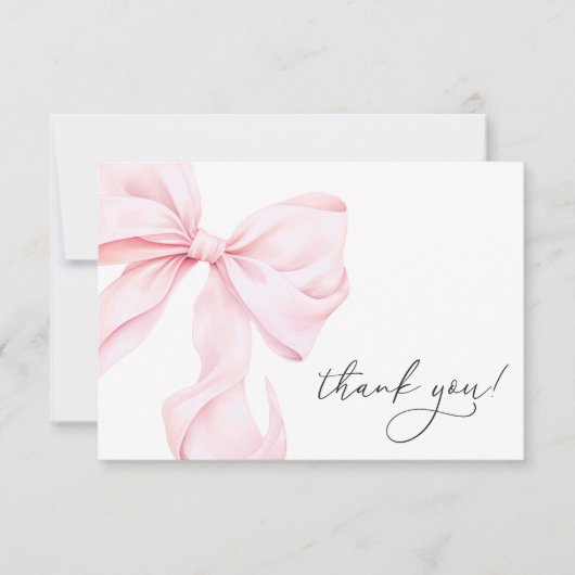 Roze Bow Vrijgezellenfeest Bedankkaart (Voorkant)