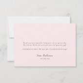 Roze Bow Vrijgezellenfeest Bedankkaart (Achterkant)