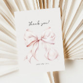 Roze Bow Vrijgezellenfeest Bedankkaart