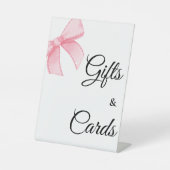 Roze Bow Vrijgezellenfeest Cadeaus & Kaarten Reclamebord Met Voetstuk (Voorkant)