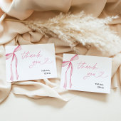 Roze Bow Vrijgezellenfeest Dank u kaart