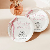 Roze Bow Vrijgezellenfeest, Elegant Vrijgezellenfe Papieren Bordje