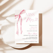 Roze Bow Vrijgezellenfeest Invite | Boho Ribbon Br Kaart