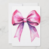 Roze Bow Vrijgezellenfeest Kaart (Achterkant)