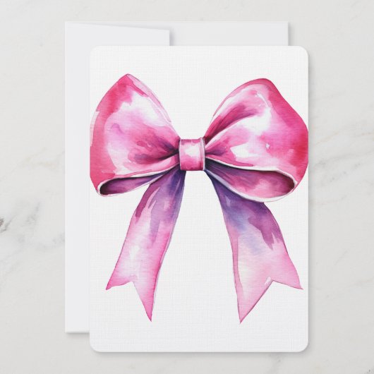 Roze Bow Vrijgezellenfeest Kaart (Achterkant)