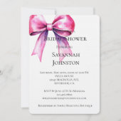 Roze Bow Vrijgezellenfeest Kaart (Voorkant)