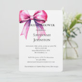 Roze Bow Vrijgezellenfeest Kaart (Staand voorkant)