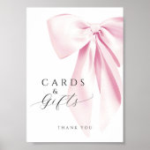 Roze Bow Vrijgezellenfeest Kaarten & Geschenken Ta Poster (Voorkant)