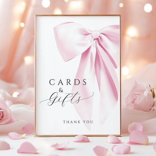 Roze Bow Vrijgezellenfeest Kaarten & Geschenken Ta Poster