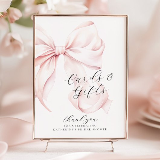 Roze Bow Vrijgezellenfeest Kaarten & Geschenken Ta Poster