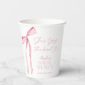 Roze Bow Vrijgezellenfeest papieren bekers, bruids Papieren Bekers (Voorkant)