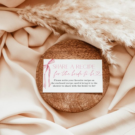 Roze Bow Vrijgezellenfeest Recept Aanvraag Kaart