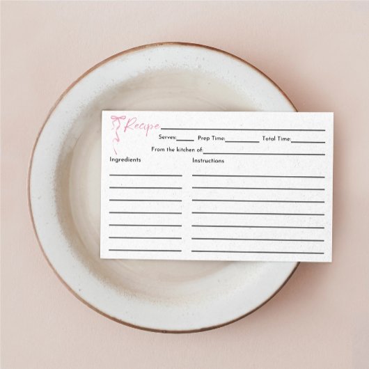 Roze Bow Vrijgezellenfeest Recept Kaart