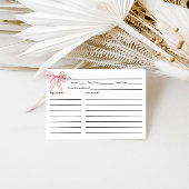 Roze Bow Vrijgezellenfeest Recept Kaart