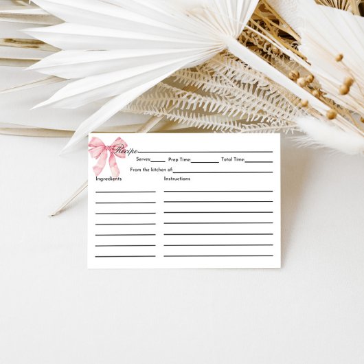 Roze Bow Vrijgezellenfeest Recept Kaart