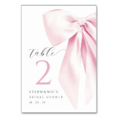 Roze Bow Vrijgezellenfeest Tafel Kaart (Voorkant)