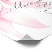 Roze Bow waterverf Momosa bar Baby shower Poster (Hoek)