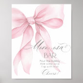 Roze Bow waterverf Momosa bar Baby shower Poster (Voorkant)