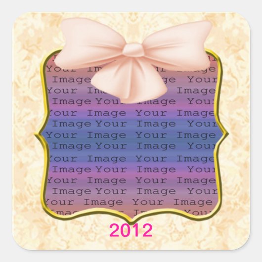 Roze bow Weddenschappen Vierkante Sticker (Voorkant)