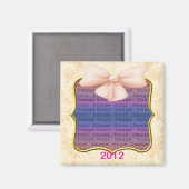 Roze Bow Wedding Magnet (Voorkant / Achterkant)