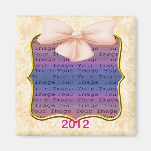 Roze Bow Wedding Magnet (Voorkant)