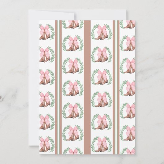 Roze Bow Western Cowgirl Boots Meisjes Club Verjaa Kaart (Achterkant)