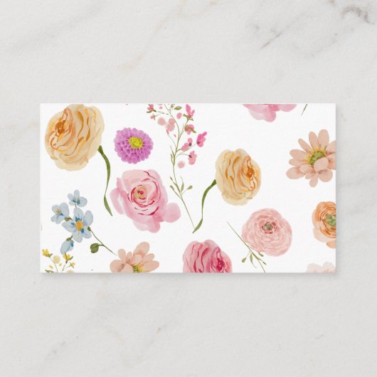 Roze Bow Wildflower aangepaste behuizing Kaart (Achterkant)