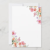 Roze Bow Wildflower Fairy Tea Party Verjaardag Kaart (Achterkant)