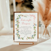 Roze Bow Wildflower Late Night Luiers Poster