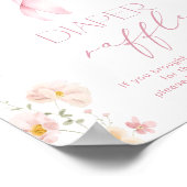 Roze Bow Wildflower Luier Raffle Poster (Hoek)