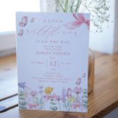 Roze Bow Wildflower Meisje Baby shower Kaart