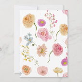  Roze Bow Wildflower Vrijgezellenfeest Kaart (Achterkant)