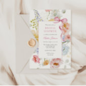  Roze Bow Wildflower Vrijgezellenfeest Kaart