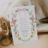  Roze Bow Wildflower Vrijgezellenfeest Kaart