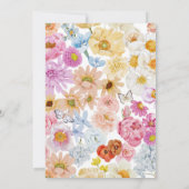  Roze Bow Wildflower Vrijgezellenfeest Kaart (Achterkant)