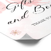 Roze Bow Winter Baby shower Cadeau Boek Poster (Hoek)