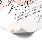 Roze Bow Winter Baby shower Luier Raffle Poster (Hoek)
