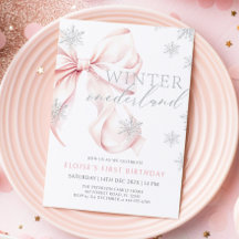 Roze Bow Winter Onederland Glitter 1e verjaardag