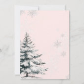 Roze Bow Winter Onerderland Meisje 1e verjaardag Kaart (Achterkant)